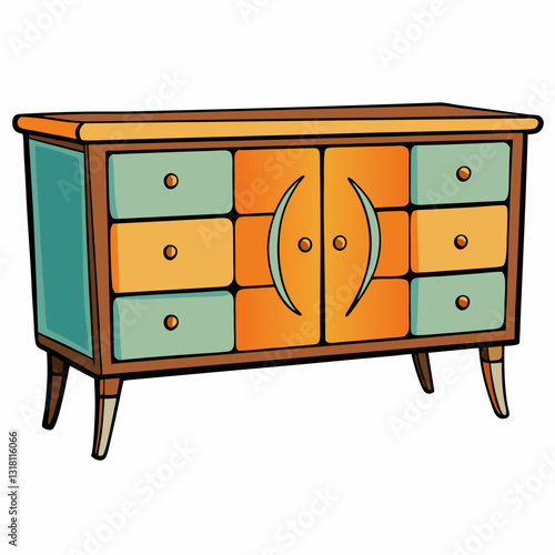 sideboard isolated on white