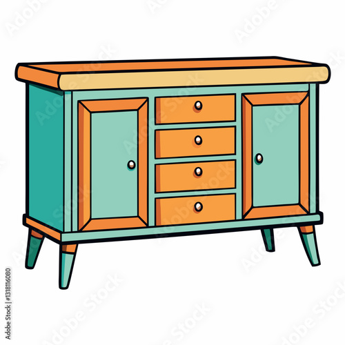 sideboard isolated on white