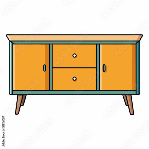 sideboard isolated on white