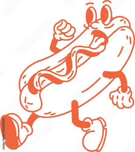mascot hotdog illustration vector menu design 