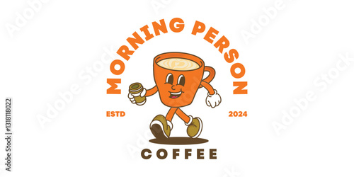 mascot coffee morning illustrtion vector cute