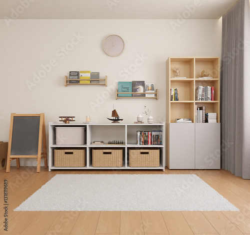 Photos 3d render minimalist playroom interior design