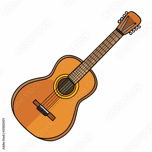 acoustic guitar isolated on white