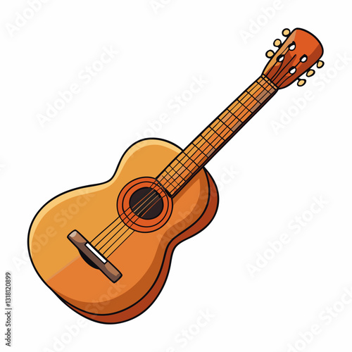 acoustic guitar isolated on white