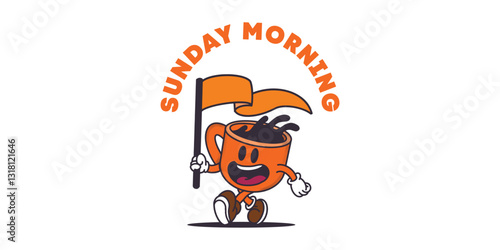 mascot coffee morning illustrtion vector cute