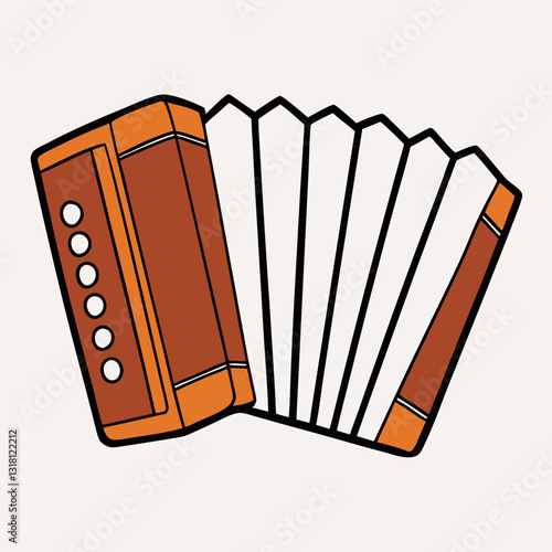accordion on white background