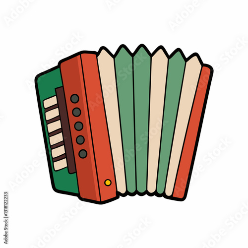 accordion on white background