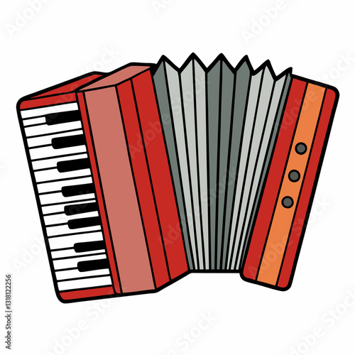 accordion on white background