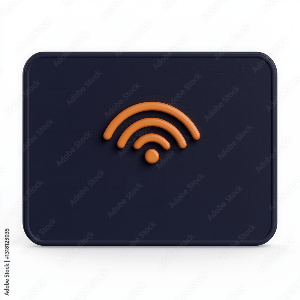 Modern Wireless Signal Icon on Dark Background Featuring Clean Design Elements Modern Wireless Signal Icon on Dark Background Featuring Clean Design Elements