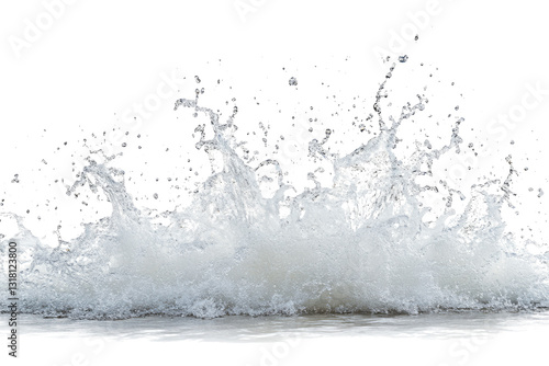water wave splashing isolated on white or transparent background