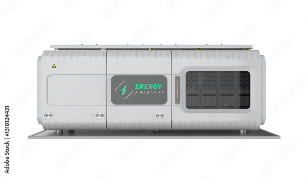 Fototapeta premium Energy storage system or battery container unit isolated