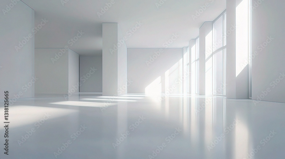 Fototapeta premium Spacious Modern Office Interior with Abundant Natural Light