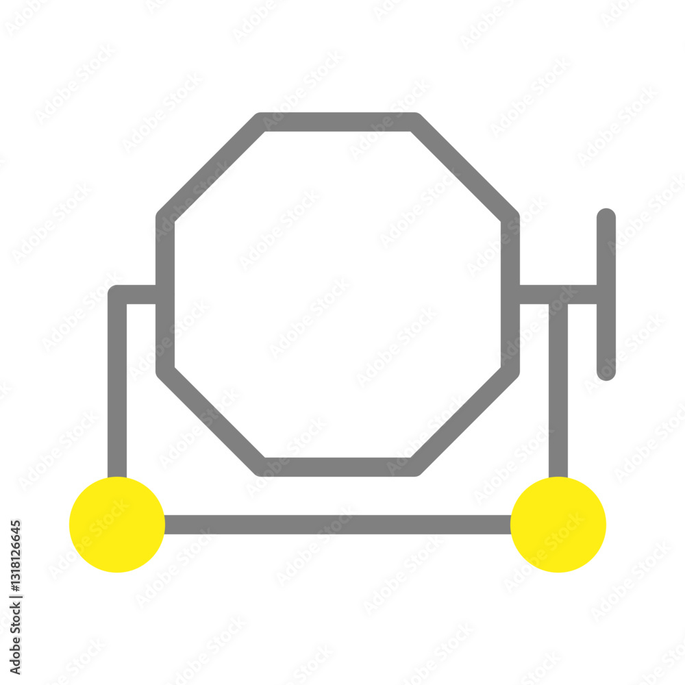 Simple Cement Mixer Illustration on White Color Simple Cement Mixer Illustration on White Color