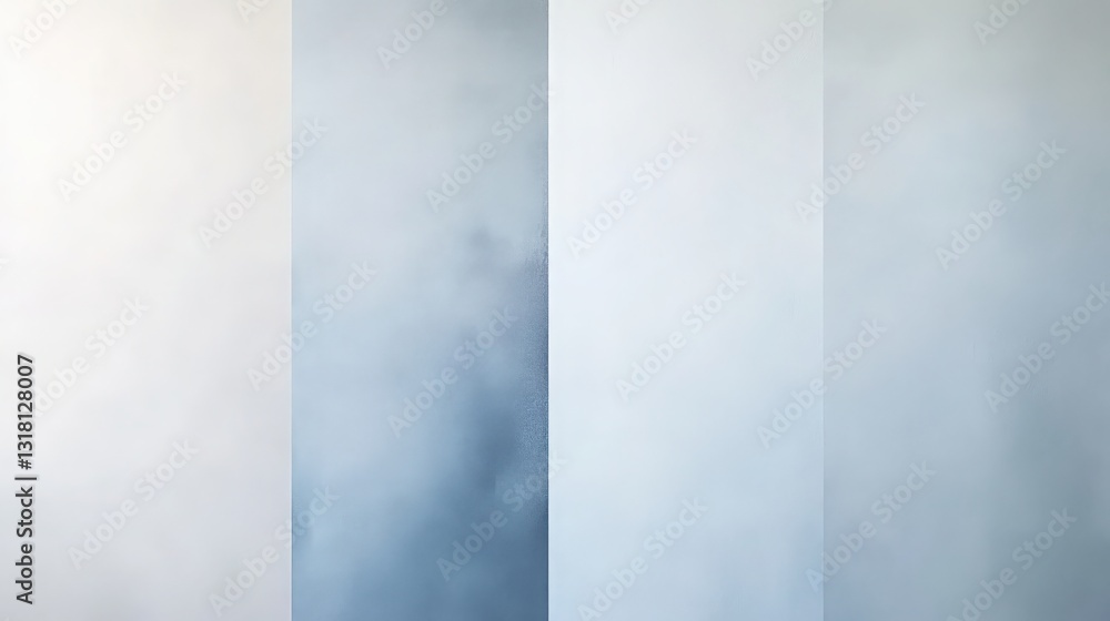 Abstract vertical panel design showing gradient transitions of white and blue hues Abstract vertical panel design showing gradient transitions of white and blue hues
