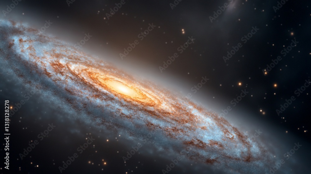 Fototapeta premium Spiral Galaxy Cosmic Space Exploration