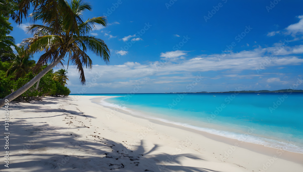 Fototapeta premium Tropical Blue Beach Scene 