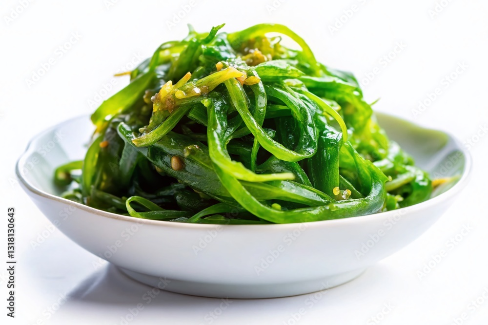 Fresh Chukka Seaweed Salad Isolated on White Background - Healthy Vegan Food Photography Fresh Chukka Seaweed Salad Isolated on White Background - Healthy Vegan Food Photography