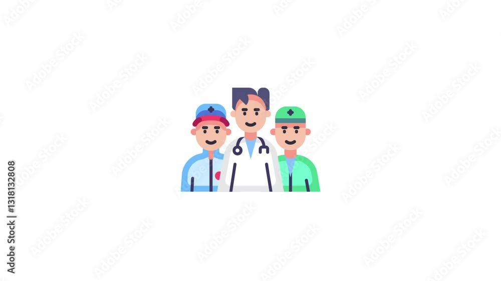 doctor and nurse Healthcare help icon animation video loop doctor and nurse Healthcare help icon animation video loop