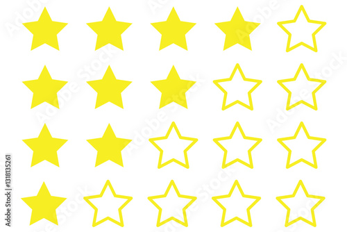 simple star rating icon isolated on transparent background. 
