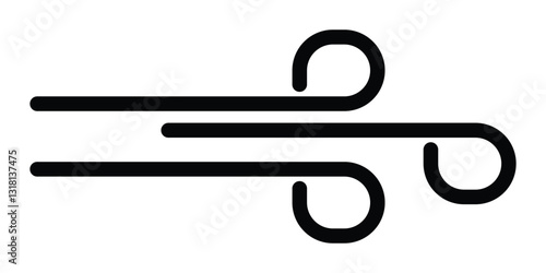 Wind icon. Air icon. Wave icon. Breeze icon. Minimalist icon of wind, representing weather conditions, climate, and meteorology. flat style. vector illustration eps 10.