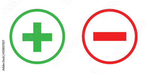 Plus minus silhouette icon. Plus and minus symbol.