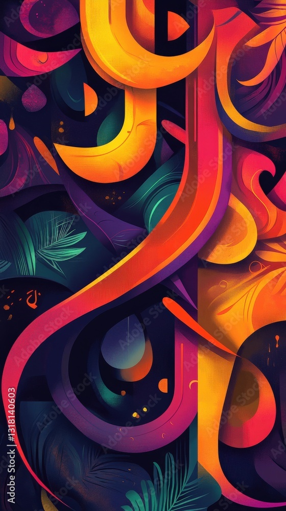 Fototapeta premium Abstract graphic shapes and colors form a beautiful artistic image