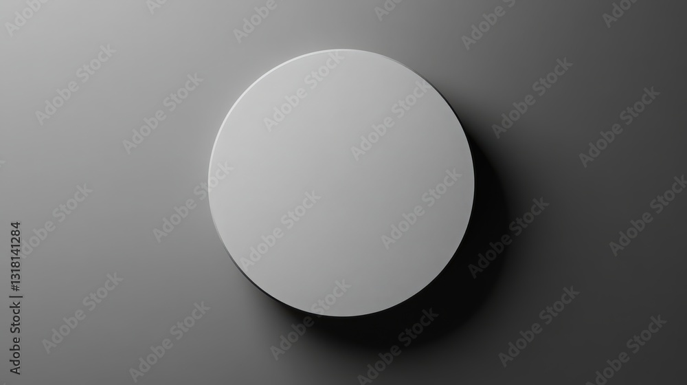 Minimalist round object casting a stark shadow, ideal for product presentation Minimalist round object casting a stark shadow, ideal for product presentation