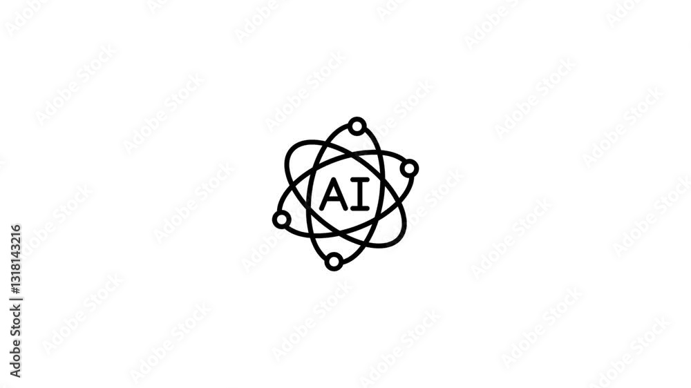 Artificial intelligence settings and mechanism icon and AI Technology icon animation video loop Artificial intelligence settings and mechanism icon and AI Technology icon animation video loop
