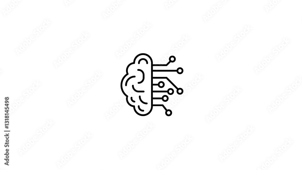 Artificial intelligence icon and AI Technology icon animation video loop Artificial intelligence icon and AI Technology icon animation video loop
