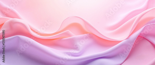 Pink Abstraction: Bright Gradients with Soft Flowing Wave Shapes