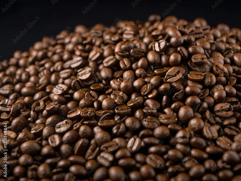 A steaming cup of coffee surrounded by scattered coffee beans. A steaming cup of coffee surrounded by scattered coffee beans.