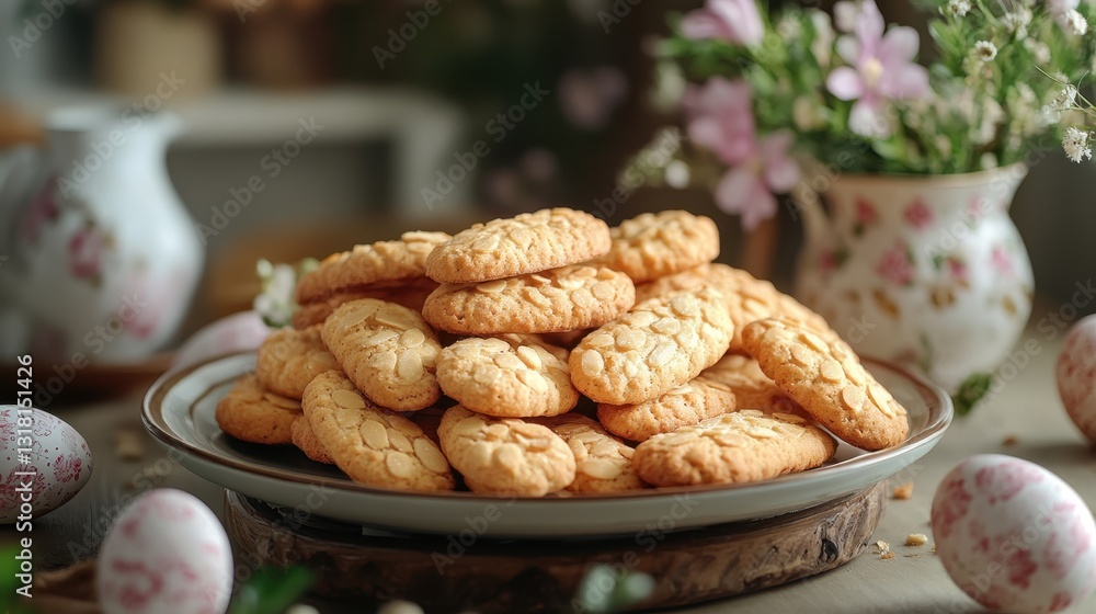 Homemade Italian Almond Biscotti Cookies for Delightful Teatime or Breakfast Homemade Italian Almond Biscotti Cookies for Delightful Teatime or Breakfast