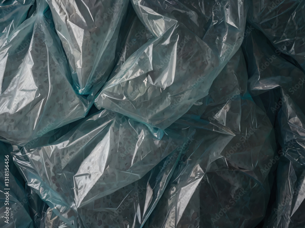 Light dances on the plastic bags' surface, accentuating their glossy finish. Light dances on the plastic bags' surface, accentuating their glossy finish.