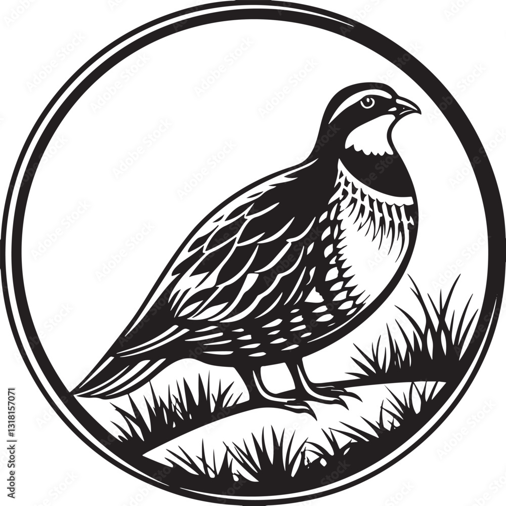 Fototapeta premium chukar partridge bird silhouette printable design