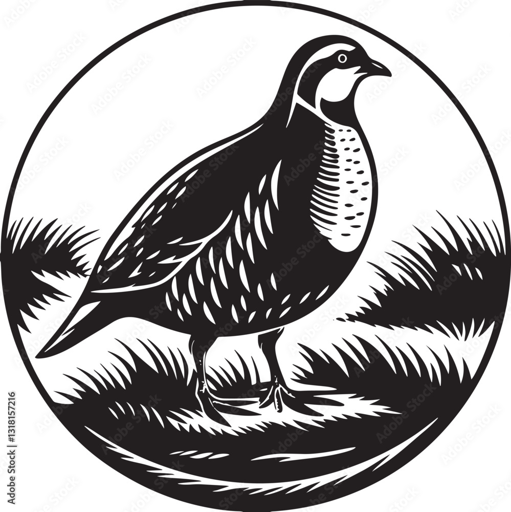 Naklejka premium chukar partridge bird silhouette printable design