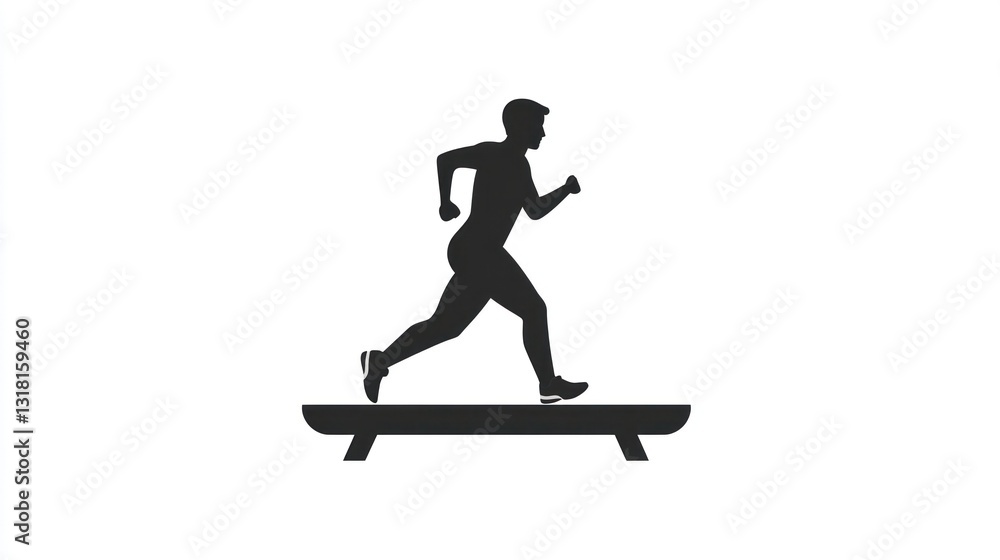 Silhouette of runner on a balance beam, fitness, active, health, exercise, workout, sports, lifestyle Silhouette of runner on a balance beam, fitness, active, health, exercise, workout, sports, lifestyle