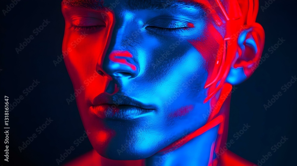 Male robot face Artificial intelligence concept Male robot face Artificial intelligence concept