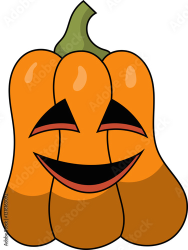 Halloween Pumpkin Character. Vector Illustration with Spooky Cartoon Design.