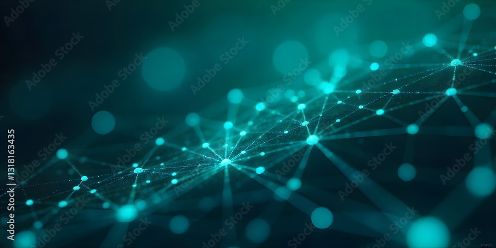 Fototapeta premium Abstract technology background. Network connection structure. Big data visualization. Generated by AI