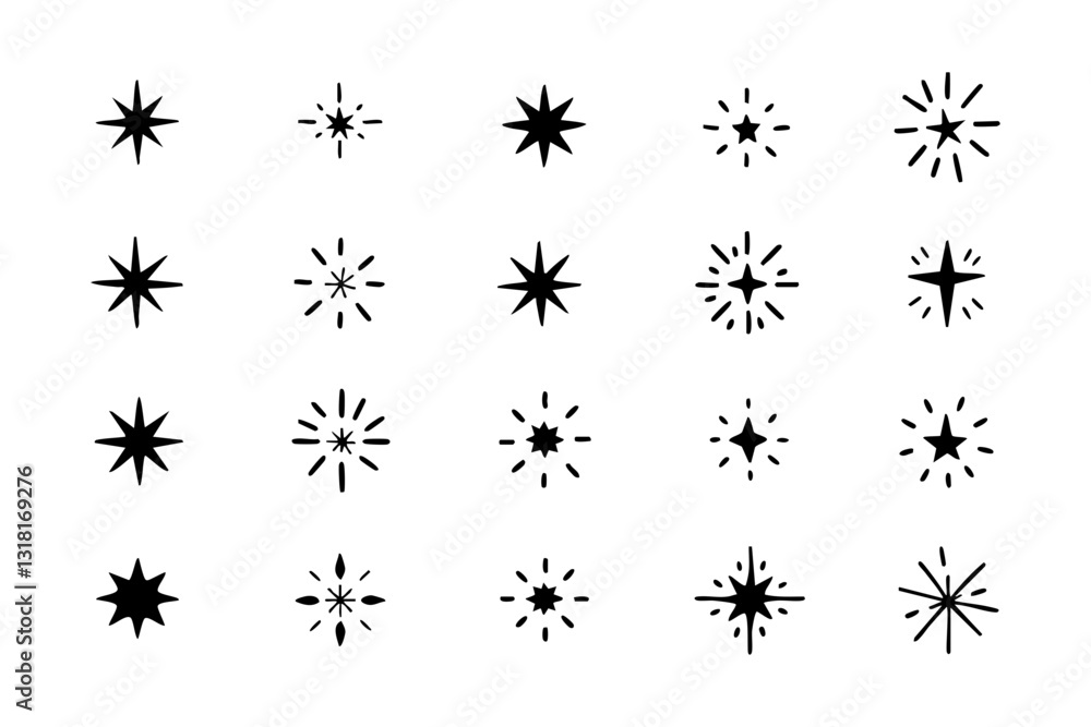 Hand-Drawn Starburst and Sparkle Icon Set – Black Aesthetic Celestial Elements
Hand-Drawn Starburst and Sparkle Icon Set – Black Aesthetic Celestial Elements