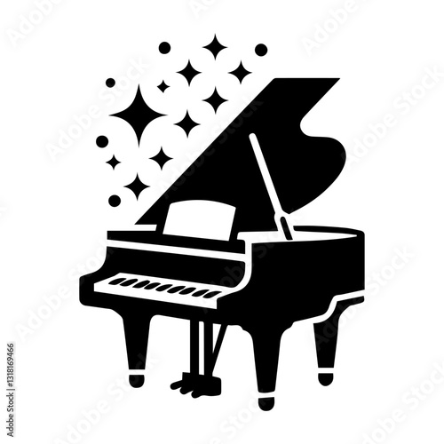 Piano and music notes, music background