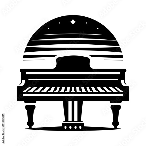 Piano and music notes, music background
