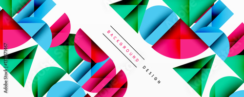 Minimal geometric abstract background. Circle square and triangle design