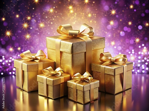 gift box with golden ribbon