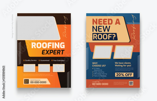 Construction project flyer poster template