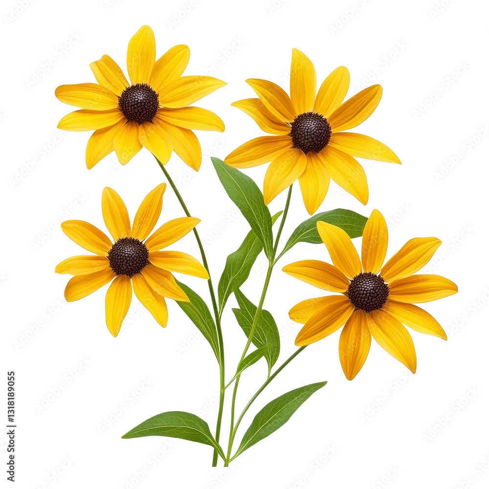 Bright and cheerful rudbeckia flowers arranged on a transparent background perfect for seasonal decoration or floral design, rudbeckia flowers isolated on transparent background Bright and cheerful rudbeckia flowers arranged on a transparent background perfect for seasonal decoration or floral design, rudbeckia flowers isolated on transparent background