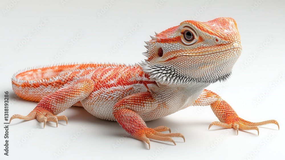 Naklejka premium Orange Dragon Lizard Studio Portrait