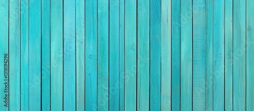 Vertical slats of ocean teal wood, vibrant and modern interpretation of traditional wooden backgrounds.