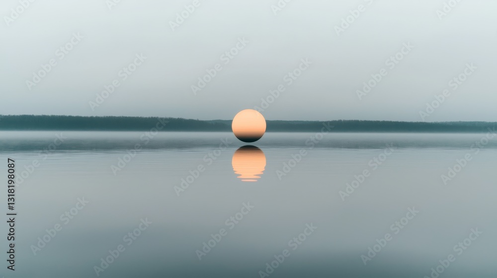 Serene Sunset Reflection on Calm Water Serene Sunset Reflection on Calm Water