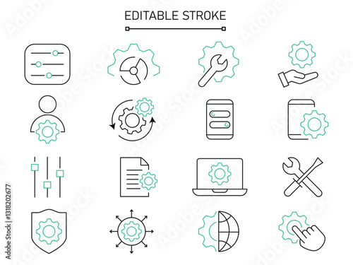 Options and Settings Icons stock illustration solid icons collection